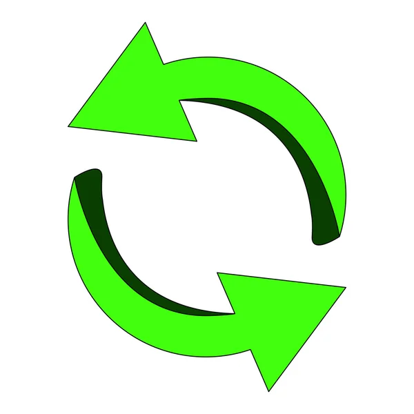 循环绿箭符号,图标商业生态概念.在白色背景上孤立的向量图. — 图库矢量图片