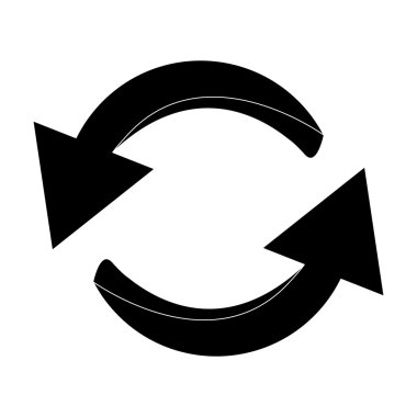 Ok sembol siluet simge clipart döngüsü iş kavramı. Beyaz arka plan üzerinde izole vektör çizim.