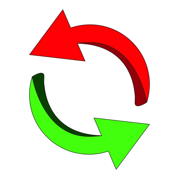 箭头符号，红色，绿色图标剪贴画周期业务概念。孤立在白色背景上的矢量图. — 图库矢量图片