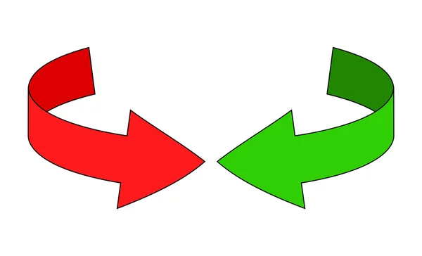 箭头符号，红色，绿色图标剪贴画周期业务概念。孤立在白色背景上的矢量图. — 图库矢量图片