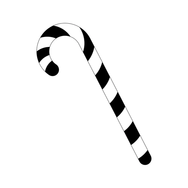 Candy cane gestreepte silhouet voor Kerstmis. Vectorillustratie geïsoleerd op een witte achtergrond. — Stockvector