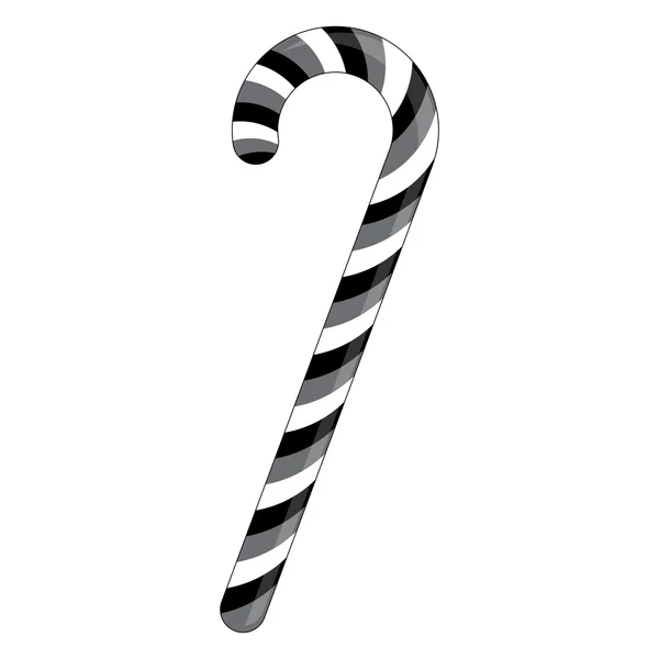 Canne à sucre rayé silhouette pour Noël. Illustration vectorielle isolée sur fond blanc . — Image vectorielle