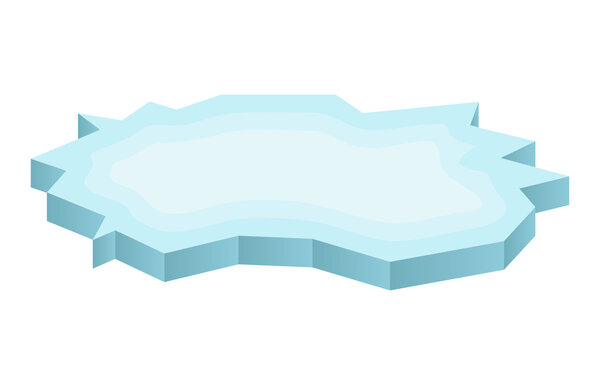 Ice floe icon, symbol, design. Winter vector illustration isolated on white background.