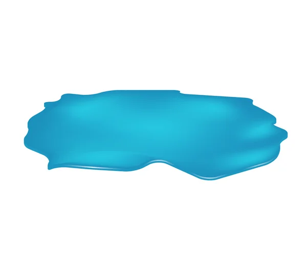 Plas water spill clipart. Blauwe vlek, plash, drop. Vectorillustratie geïsoleerd op de witte achtergrond — Stockvector