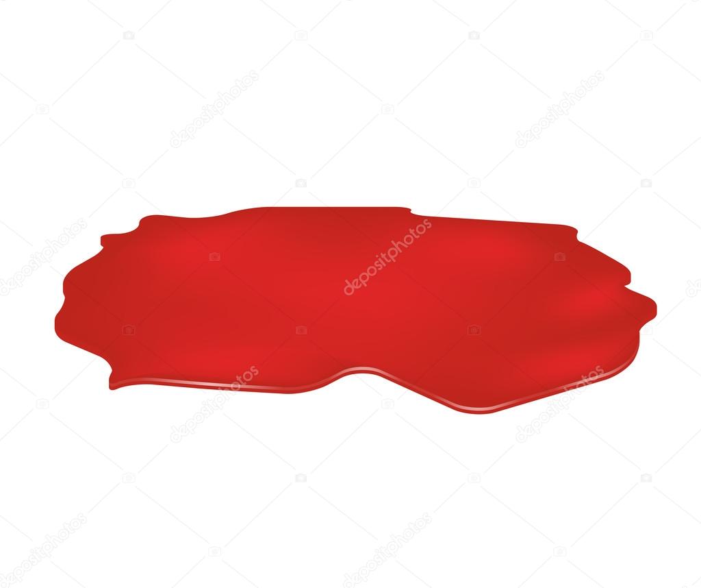 Blood puddle, murder place, drop, blots, stain, red plash od blood. Vector illustration isolated on white background.