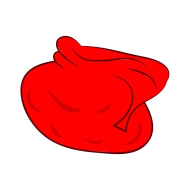 Noel Baba çantası, Noel boş çuval ikonu, sembol, tasarım. Kış vektör çizimi beyaz arkaplanda izole edildi.