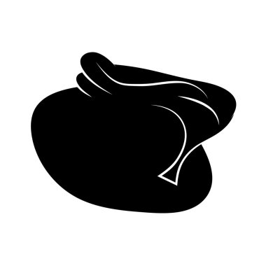 Santa çantası, Noel boş çuval simge, sembol, tasarım siluet. Beyaz arka plan üzerinde izole kış vektör çizim.