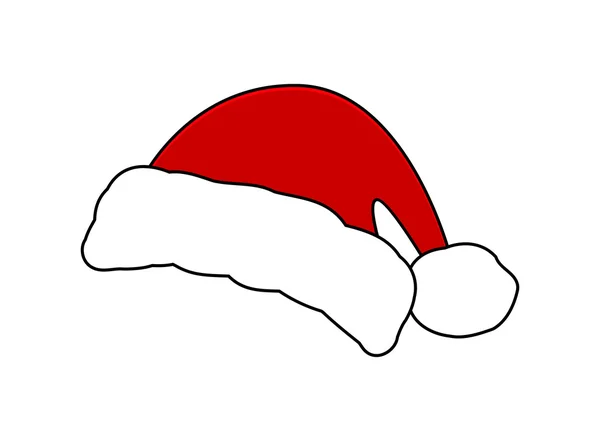 Santa kapelusz, czapka Boże Narodzenie, symbol, projekt. Zimowe wektor ilustracja na białym tle. — Wektor stockowy