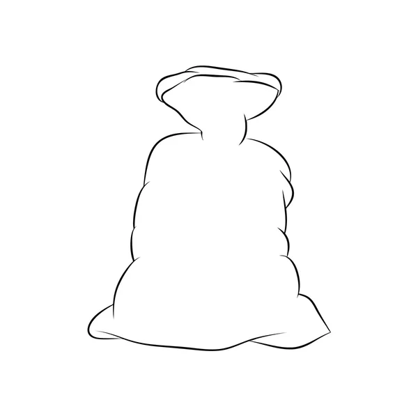 Sac de Moș Crăciun, pictograma sacului gol, simbol, siluetă de design. Iarnă ilustrație vectorială izolată pe fundal alb . — Vector de stoc