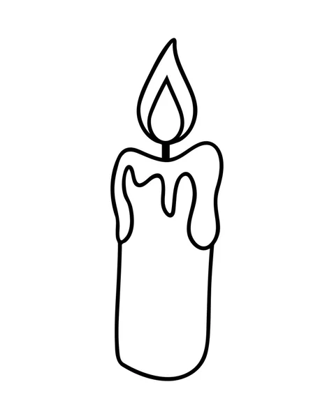 Christmas candle, burning wax candle icon, symbol, design silhouette. Winter vector illustration isolated on white background. — ストックベクタ