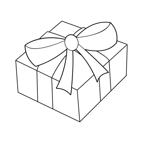 Рождественский силуэт коробки, значок подарка, символ, дизайн. векторная иллюстрация на белом фоне . — стоковый вектор