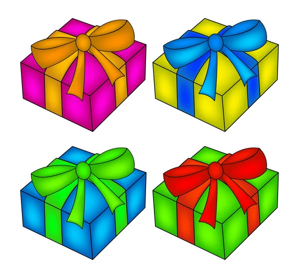 christmas box set, gift icon, symbol, design. vector illustration isolated on white background.