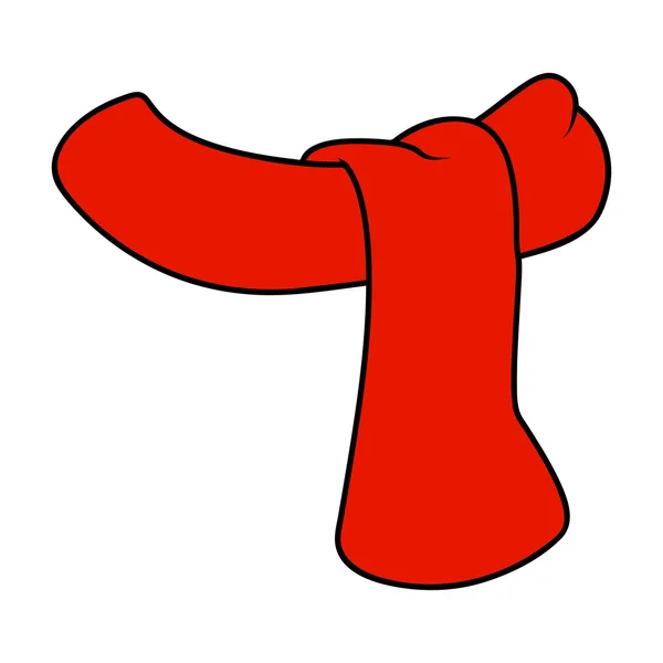 Roter Schal, winterliches Wollsymbol, Design. Vektor-Illustration isoliert auf weißem Hintergrund. — Stockvektor