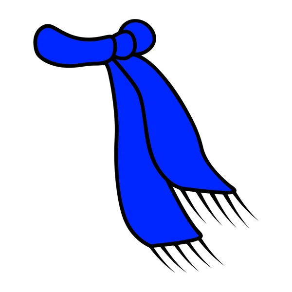Blauer Schal, winterliches Wollsymbol, Design. Vektor-Illustration isoliert auf weißem Hintergrund. — Stockvektor
