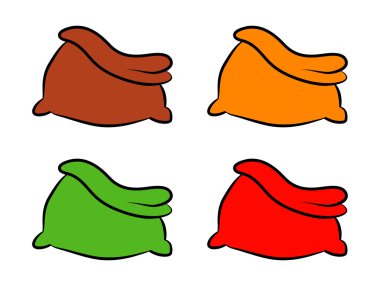 Santa, money bag, Christmas empty sack icon set , symbol, design. Winter vector illustration isolated on white background.