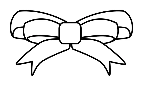 Fita de arco para Natal presente símbolo design silhueta. Ilustração vetorial isolada sobre fundo branco . —  Vetores de Stock