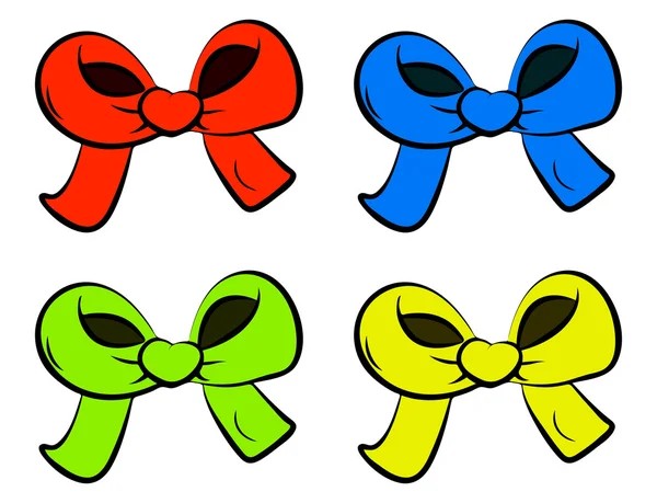 Ribbon bow set for christmas present symbol design. Vector illustration isolated on white background. — Stock Vector