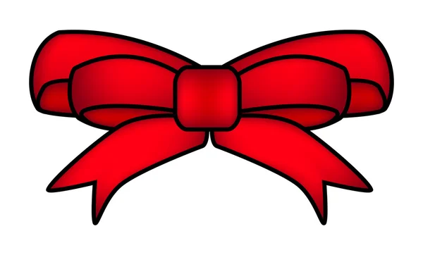 Red ribbon bow for christmas present symbol design. Vector illustration isolated on white background. — Stock Vector