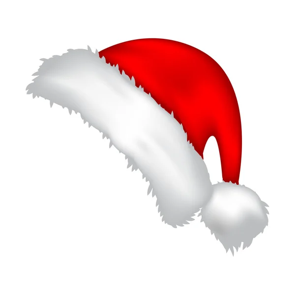 Santa kapağı, Noel şapka simge, sembol, tasarım. Beyaz arka plan üzerinde izole kış vektör çizim.