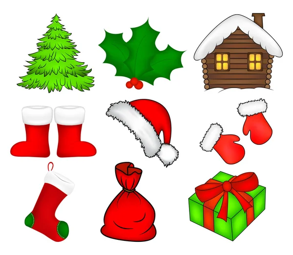 Icono de Navidad, símbolo, diseño. ilustración vectorial aislada sobre fondo blanco . — Vector de stock
