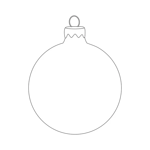 Icono de adorno navideño silueta, símbolo, diseño. Ilustración de invierno aislada sobre fondo blanco . — Vector de stock