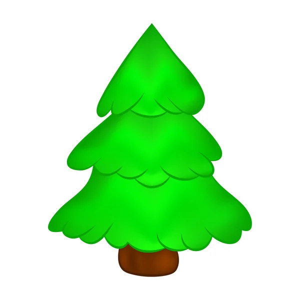 Weihnachtsbaum, Cartoon-Design für Karte, Symbol, Symbol. Winter Vektor Illustration isoliert auf weißem Hintergrund. — Stockvektor