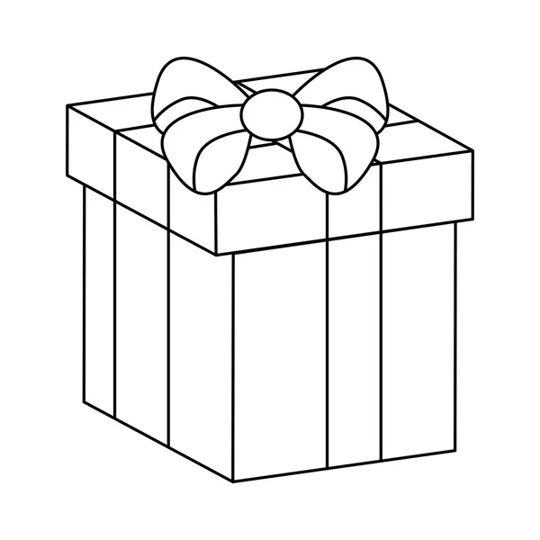 Рождественская коробка, силуэт иконы подарка, символ, дизайн. векторная иллюстрация на белом фоне . — стоковый вектор