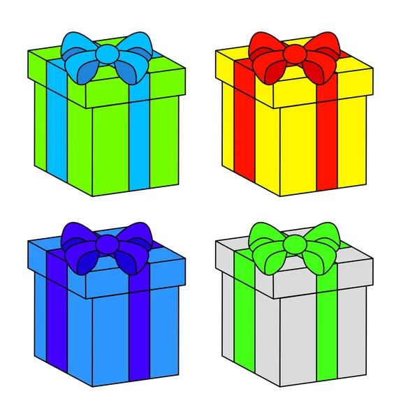 Weihnachtsbox, Geschenk-Icon-Set, Symbol, Design. Vektor-Illustration isoliert auf weißem Hintergrund. — Stockvektor