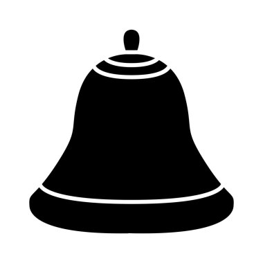 Christmas bell silhouette, cartoon design for card, icon, symbol. Winter vector illustration isolated on white background.