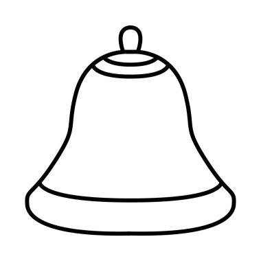 Christmas bell silhouette, cartoon design for card, icon, symbol. Winter vector illustration isolated on white background.