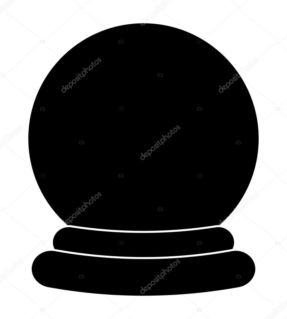 Christmas snowglobe cartoon silhouette design icon symbol for card Winter transparent glass ball Vector illustration isolated on white background
