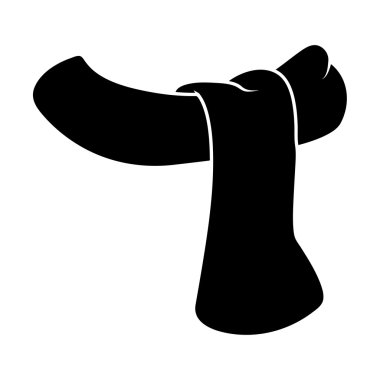 Scarf icon silhouette. Christmas, winter wool symbol, design. vector illustration isolated on white background.