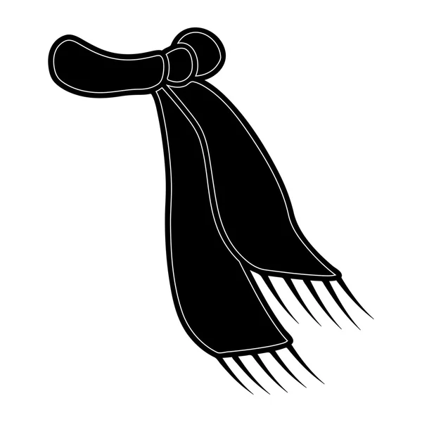 Écharpe icône silhouette. Noël, symbole de laine d'hiver, design. illustration vectorielle isolée sur fond blanc . — Image vectorielle