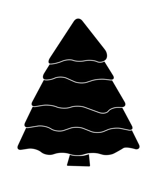 Weihnachtsbaum-Silhouette, Cartoon-Design für Karte, Symbol, Symbol. Winter Vektor Illustration isoliert auf weißem Hintergrund. — Stockvektor