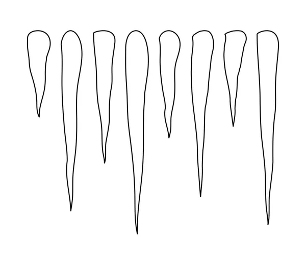 Icicles vector silueta símbolo, icono de diseño. Ilustración de invierno aislada sobre fondo blanco . — Vector de stock
