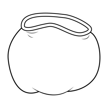 Santa çantası, Noel boş çuval simge, sembol, tasarım siluet. Beyaz arka plan üzerinde izole kış vektör çizim.