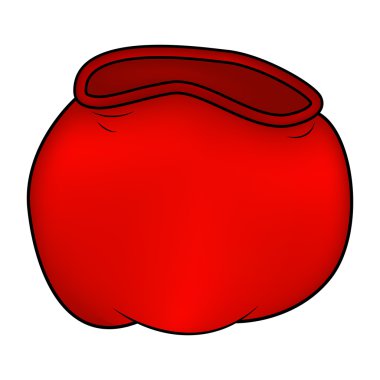 Noel Baba çantası, Noel boş çuval ikonu, sembol, tasarım. Kış vektör çizimi beyaz arkaplanda izole edildi.