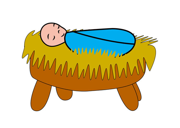 Рождественский векторный символ Иисуса Христа, иконка. иллюстрация выделена на белом фоне
.