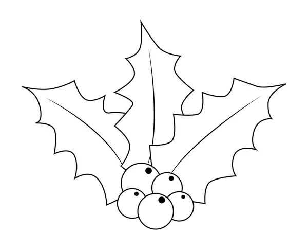 홀리 베리 실루엣, 크리스마스 잎 및 과일 아이콘, 기호, 디자인. 흰색 배경에 고립 된 겨울 벡터 일러스트 레이 션. — 스톡 벡터