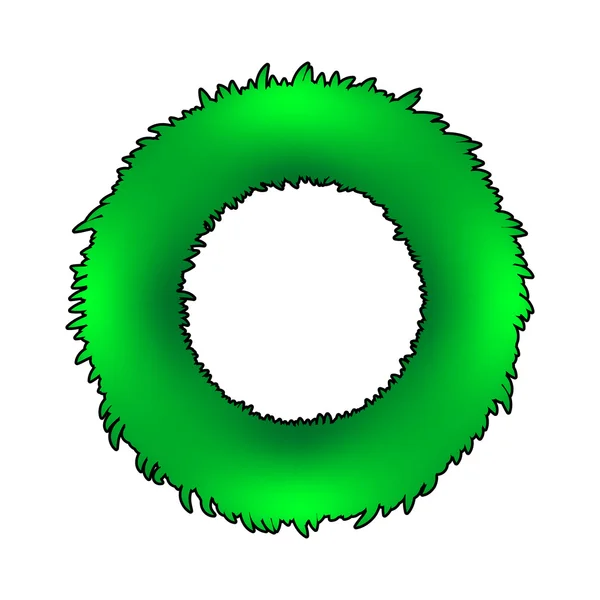 Corona de Navidad símbolo vectorial, icono de diseño. Ilustración círculo verde aislado sobre fondo blanco . — Archivo Imágenes Vectoriales
