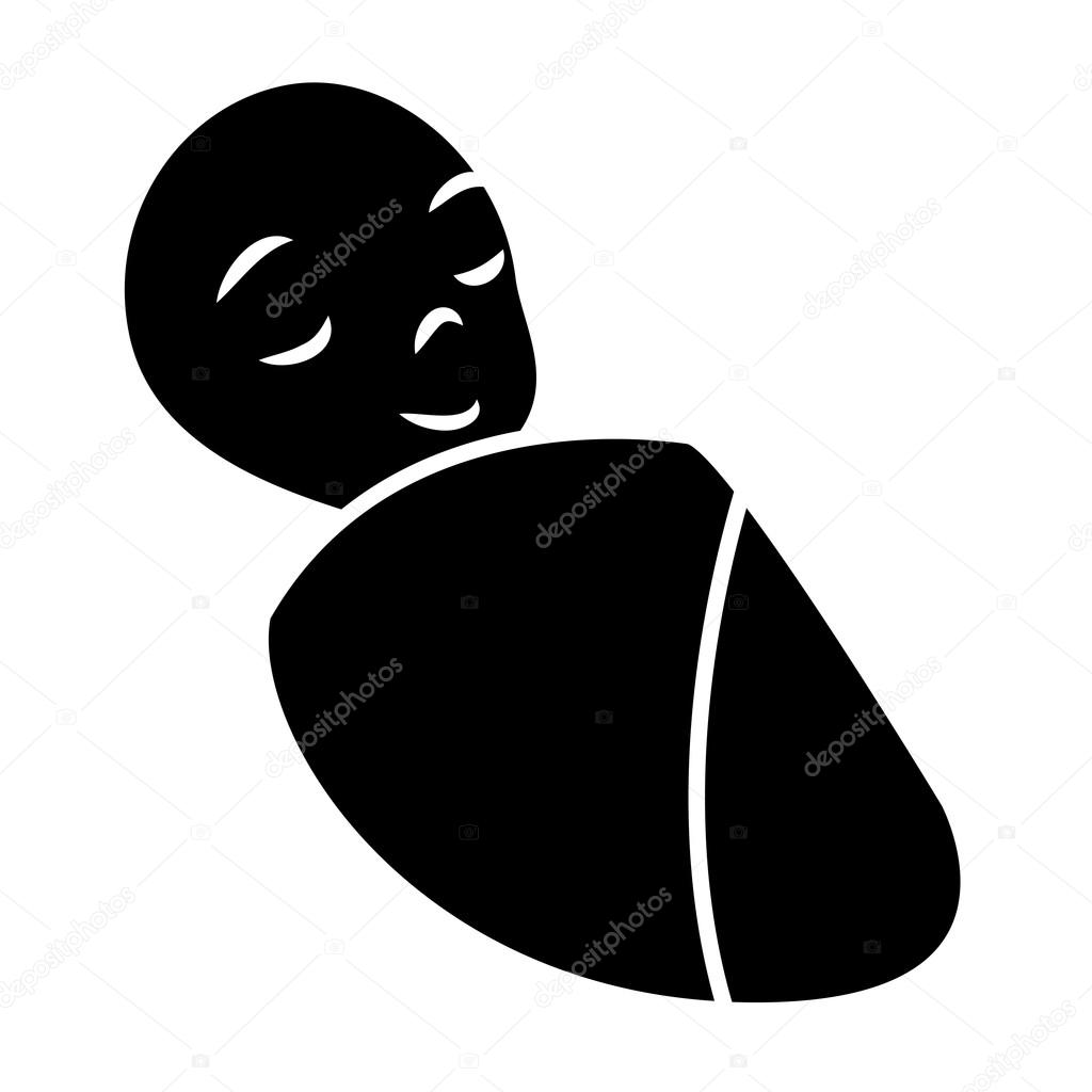 Newborn baby silhouette vector illustration design isolated on white background.