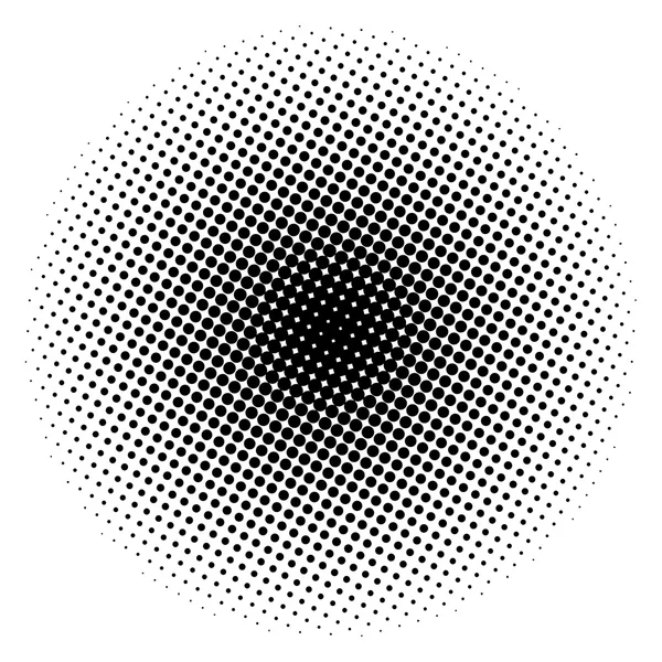 Halftone κύκλο διάνυσμα σύμβολο λογότυπο, εικονίδιο, σχέδιο. αφηρημένη διάστικτη απεικόνιση σφαίρας που απομονώνεται σε λευκό φόντο. — Διανυσματικό Αρχείο