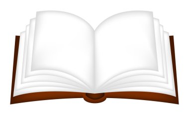 Açık kitap vektörel clipart, simge, simge tasarım. İllüstrasyon izole beyaz arka plan üzerinde. 