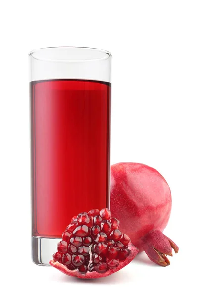 Glass Pomegranate Juice Isolated White Background — Stock Photo, Image
