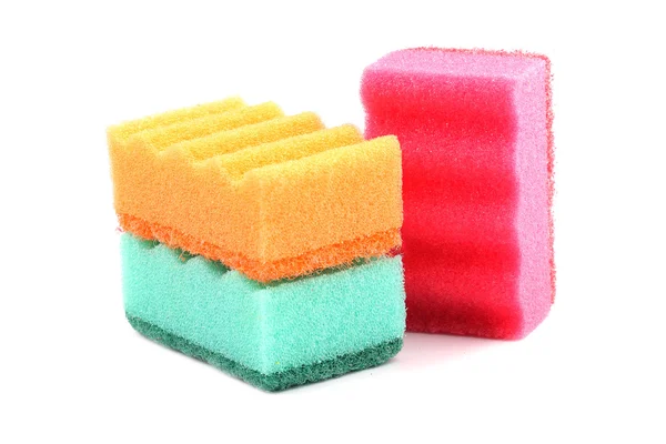 Kitchen sponges isolated on white background — Stock Photo, Image