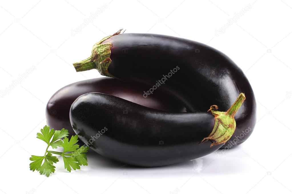 Eggplants isolated on white