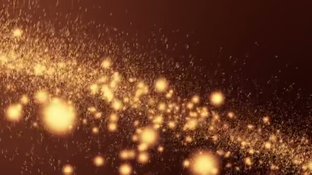 Abstract bokeh golden particles — Stock Video