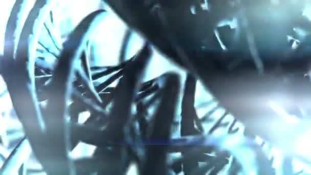 Cadeia de partículas de DNA abstrato — Vídeo de Stock