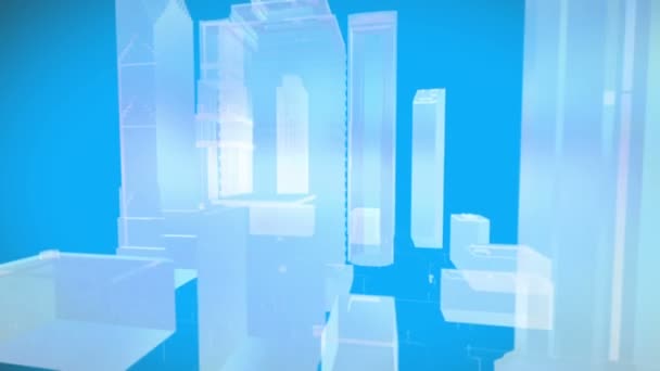 Obrotowy 3d wygenerowanego miasta — Wideo stockowe