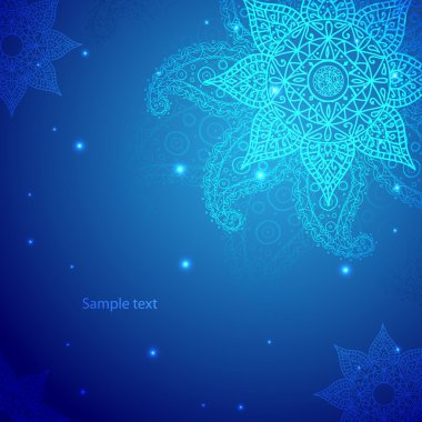 Hint tarzı arka planda Vintage bej doodle süsleme. 